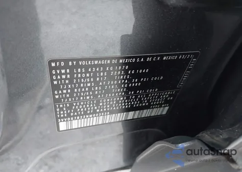 2022 Volkswagen Taos 1.5T S from USA, damaged, VIN 3VVDX7B22NM003539